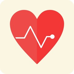 Heart Flat Round Vector Icon Design