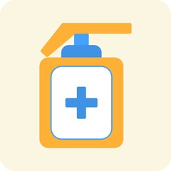 Sanitizer Flat Round Vector Icon Design