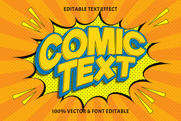 Obraz premium Comic text editable text effect emboss comic style