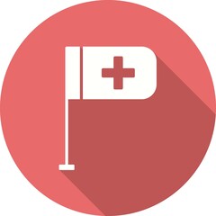 Flag Glyph Shadow Vector Icon Design