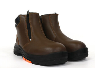 Brown boots with zippers, are comfortable footwear to protect your feet from injury, these shoes are made of leather