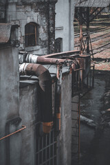 installation for air ventilation in the shops of the old factory