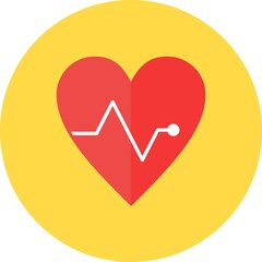 Heart Flat Circle Vector Icon Design