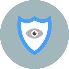 Eye Shield Flat Circle Vector Icon Design