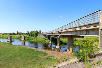New bridge over the Sesupe river, Kaliningrad region