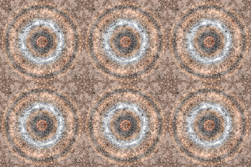 Pattern with interesting doodles on colorfil background. Pano. Raster illustration.