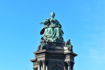 Statue of the Empress Maria Theresa, the 18th Century female Habsburg ruler. Located at the Maria Theresien Platz in Vienna, Austria.