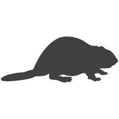 Beaver silhouette, icon. Vector illustration on a white background.