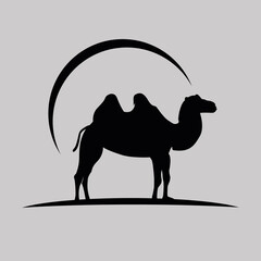Desert, Dune Logo Design With Camel Symbol