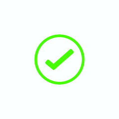 Check mark green line icons. Vector illustration. - Vector