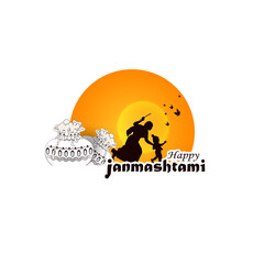 Fototapeta premium illustration of Janmashtami invitation card, Lord Krishna in Janmashtami festival of India