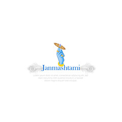 illustration of  Janmashtami invitation card, Lord Krishna in Janmashtami festival of India
