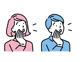 小話、お得な情報を教える時のイラスト(迷う、なるほど、内緒、秘密、悩む、節約、節税、有益な、驚き) worry ,Concerns, deadlines, distress, pain, busyness, impatience, have a headache, Businesswoman head have smoke. Concept business