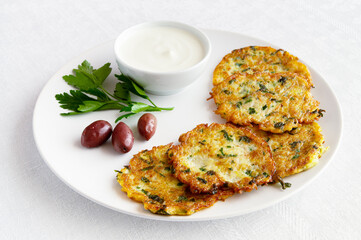 marrow fritters with sour cream