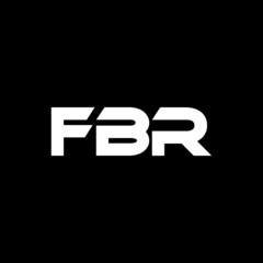 FBR letter logo design with black background in illustrator, vector logo modern alphabet font overlap style. calligraphy designs for logo, Poster, Invitation, etc.