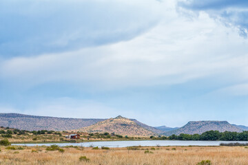 Dam and house on a farm on road D2679