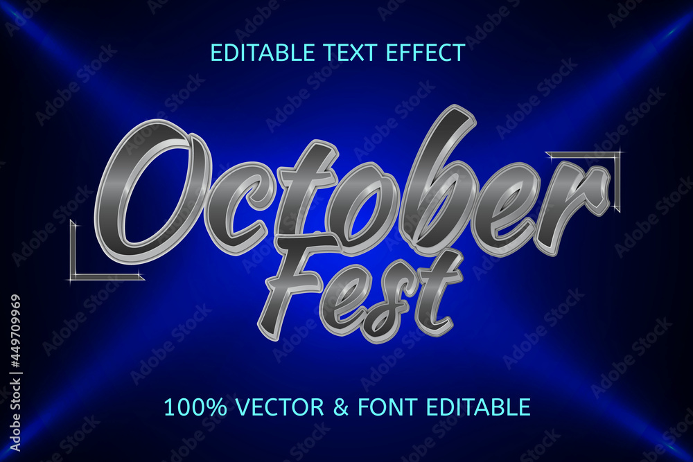 Wall mural october fest style luxury editable text effect