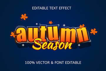autumn season style cartoon editable text effect