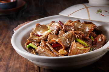 Delicious Chinese cuisine, stewed snake meat in casserole