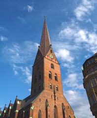 Fototapeta na wymiar Evangelical lutheran church St. Petri in Hamburg in Germany