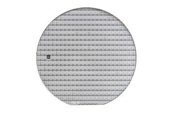 A microcircuit of a powerful Darlington transistor on a cut scribed semiconductor silicon...