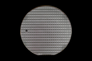 A microcircuit of a powerful Darlington transistor on a cut scribed semiconductor silicon...