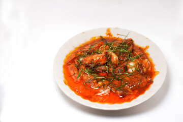 Thai food  Red Curry with Shrimp  ( Chu Chee Shrimp )