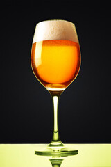 Glass of cold lager beer