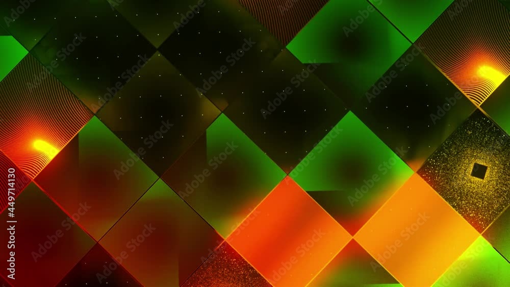 Poster abstract background with colorful mosaic with changing flat shapes, seamless loop. motion. moving su