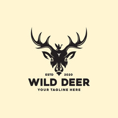 Vintage wild nature deer label and logo template Premium Vector  