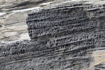 Detail of slate cliffs at Trebarwith Strand Cornwall