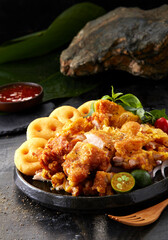 Delicious food, fried food platter