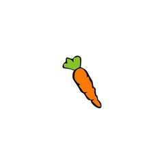 carrot for fruit, vegetable and restaurant logo design vector editable on white background