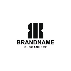 Simple RK R K letter logo design vector square shape design
