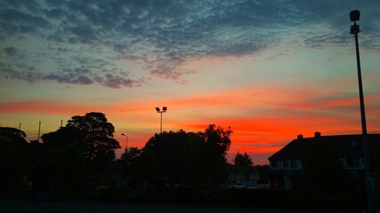 sunset over the city