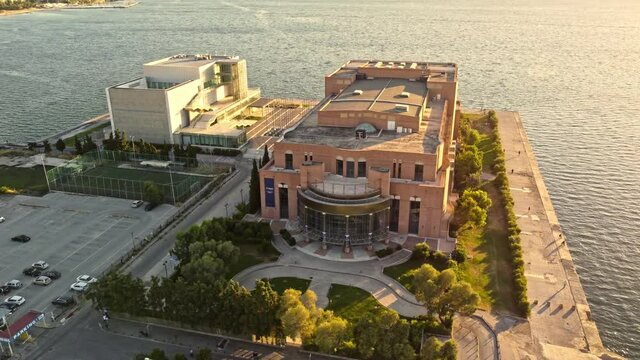Aerial View of Concert Hall in Thessaloniki city, Greece