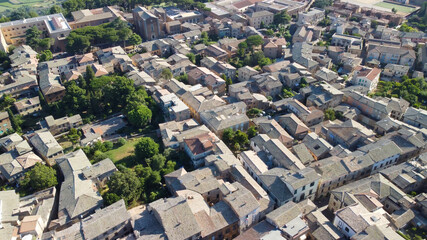 Orvieto, medieval town in central Italy. Amazing aerial view from drone.