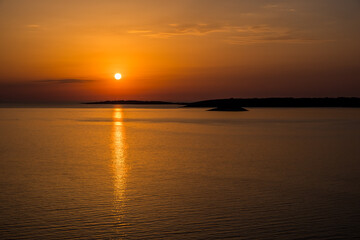 Beautiful sunset on Korcula Island, Croatia.