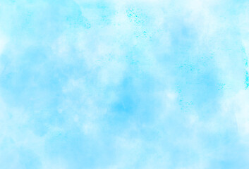 Fototapeta na wymiar Watercolor illustration art abstract blue color texture background, clouds and sky pattern.