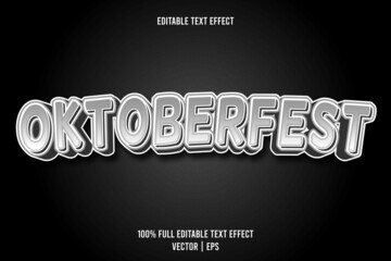 Oktoberfest editable text effect 3 dimension emboss cartoon style