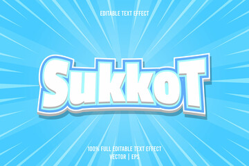 Sukkot editable text effect 3 dimension emboss cartoon style
