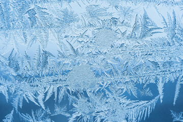 Abstract frosty pattern on glass, background texture
