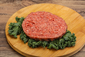 Raw beef burger cutlet for burger