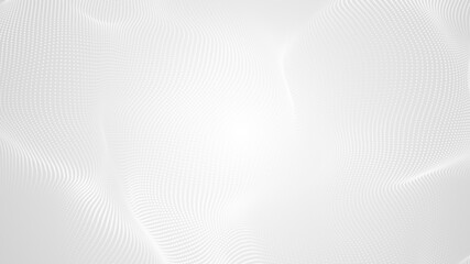 Dot white gray wave light technology texture background. Abstract big data digital concept. 3d rendering.