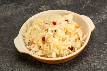 Sauerkraut with cranberry in the bowl