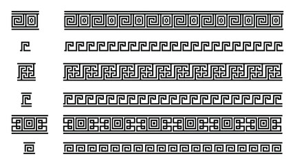 Set of Greek Key borders (meanders)