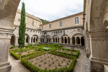 Cloister of the Abbey of Senanques near Gordes in Luberon, Provence, south of France