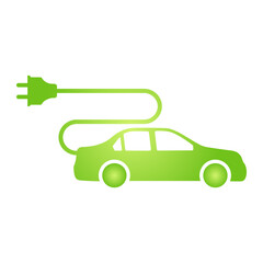 Eco electrocar icon Zero emission vehicle Battery charging station sign