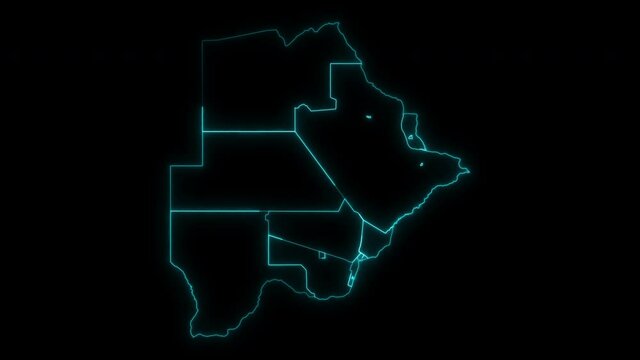 Animated Outline Map of Botswana Districts