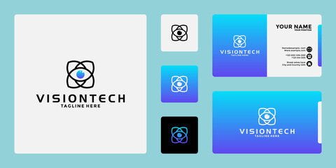 vision logo design template with gradient color